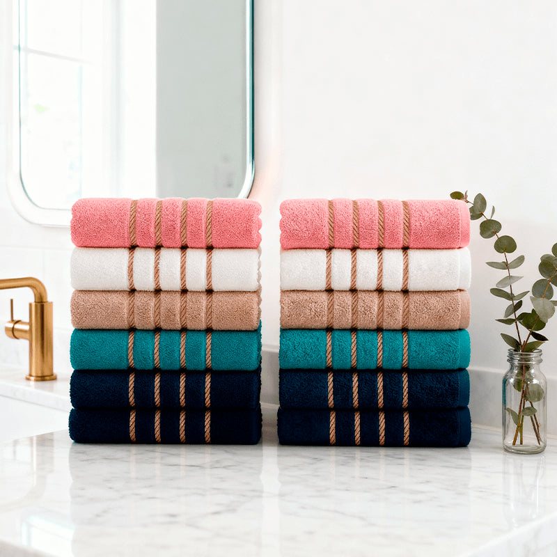 Kit 10 Toalhas De banho 100% Algodão Premium - Compre 5 leve 10 + Tapete de Banheiro Antiderrapante de Brinde | Oferta Especial de Black Friday