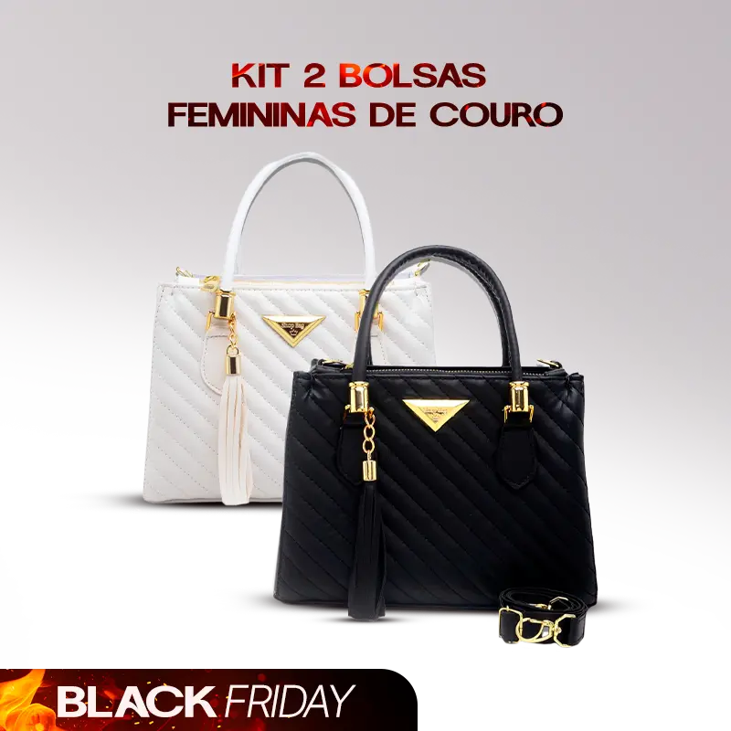 Kit 2 Bolsas Femininas de Couro | Elegância e Praticidade em Dobro | Oferta Especial de Black Friday
